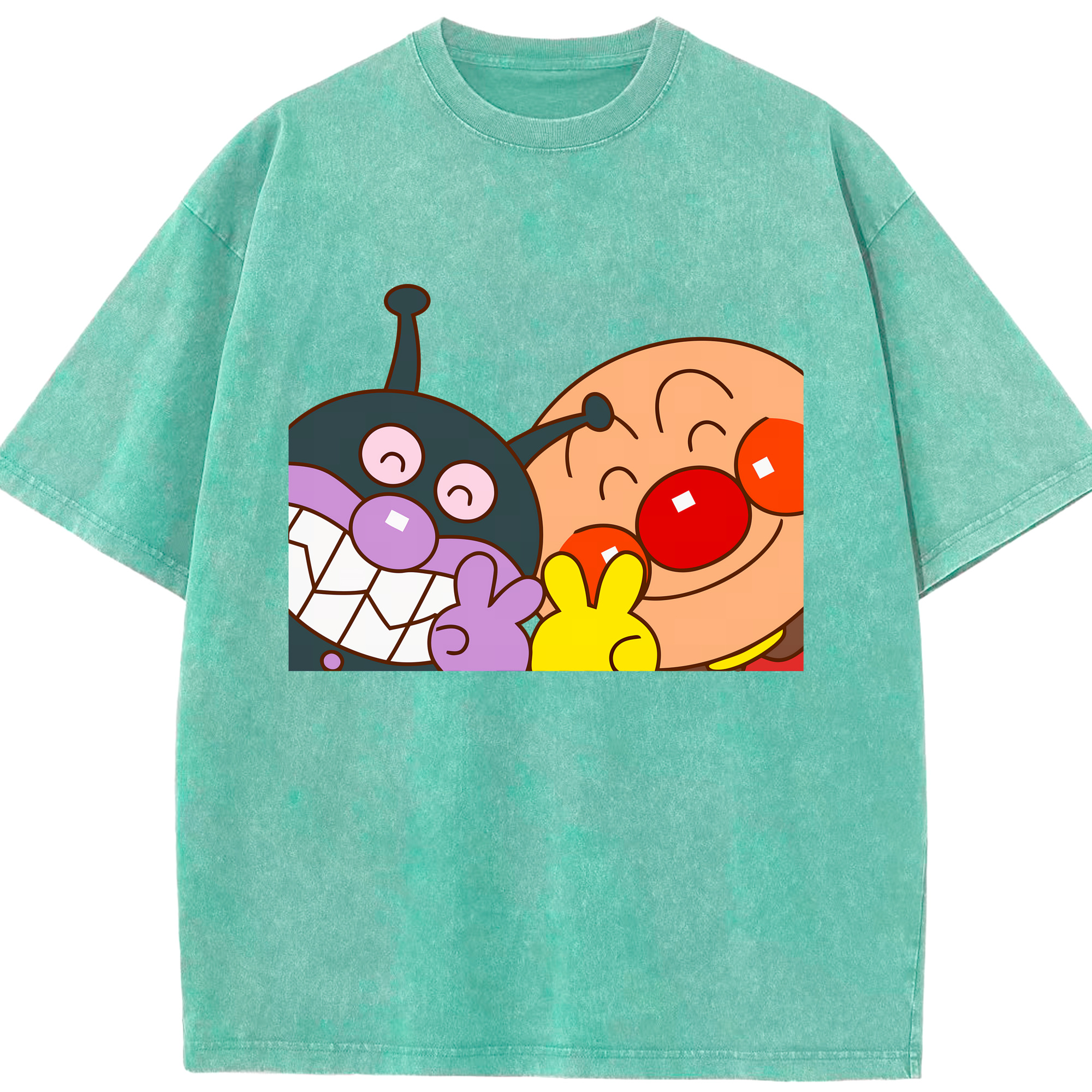 （画像用） アンパンマン Anpanman 綿100% ヴィンテージ風 半袖Tシャツ（フロントプリント）